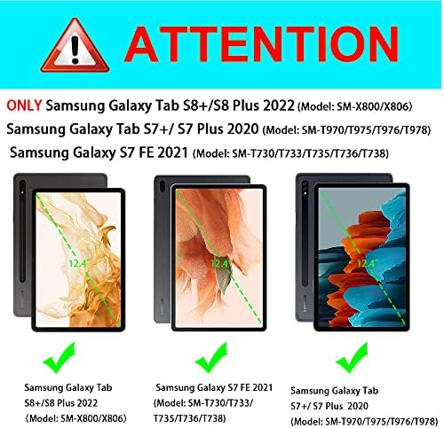 ChıToMa Galaxy Tab S8 + /S7 FE / S7 Artı Kılıf S Kalem Tutucu ile [SM-X800/X806 / T730 / T736B/T970 / T975] - Darbeye