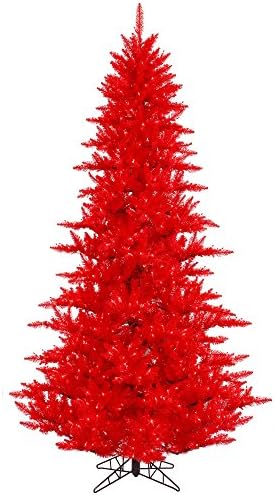 Vickerman 4.5 ' kırmızı köknar yapay Noel ağacı, kırmızı Dura aydınlatmalı LED ışıkları, mevsimsel kapalı ev dekor