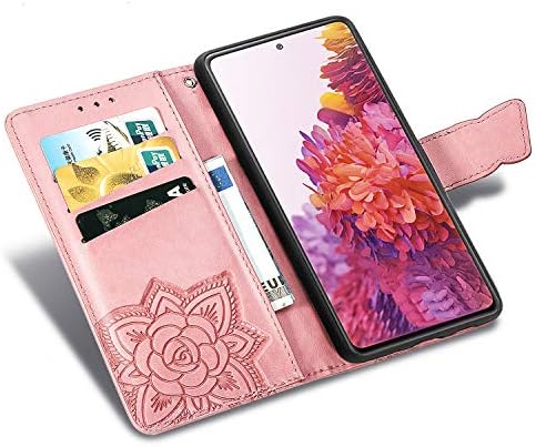 Samsung Galaxy S20 FE 5G Cüzdan Kılıf, ZYZX Kelebek Kabartma PU Deri Flip Telefon Kılıfı Kredi Kartları Yuvası ve