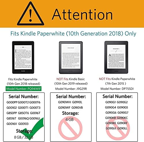kindle Paperwhite için Kapak 10th Gen 2018 (Model No.PQ94WIF), Otomatik Uyandırma/Uyku Özellikli Kindle Paperwhite