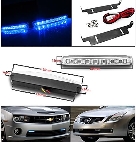 ZMAUTOPARTS LED Tüp Projektör Farlar Lambalar Siyah w / 6 Mavi DRL ile Uyumlu 2008-2014 Subaru Impreza WRX