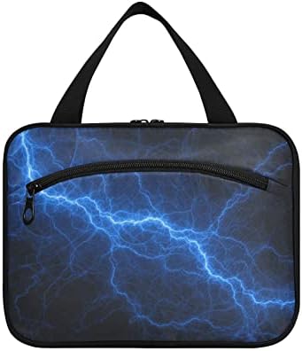 Kıgaı Thunder Yıldırım Lacivert Asılı Seyahat makyaj çantası için Kadın Erkek Taşınabilir Büyük Kozmetik Makyaj Çantası