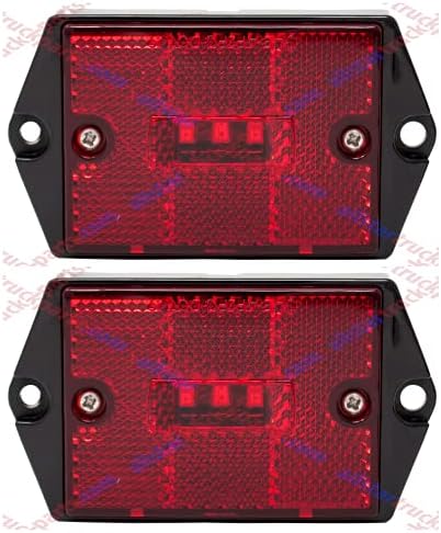 Tüm yıldız kamyon parçaları] kare kırmızı / Amber 3-LED Marker ışık reflektörlü Lens yüzey montajı, 2-4 / 5 dikdörtgen