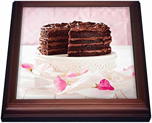 3dRose Çikolatalı kek, Güney Afrika.- Seramik Karolu Trivet, 8 x 8, Kahverengi