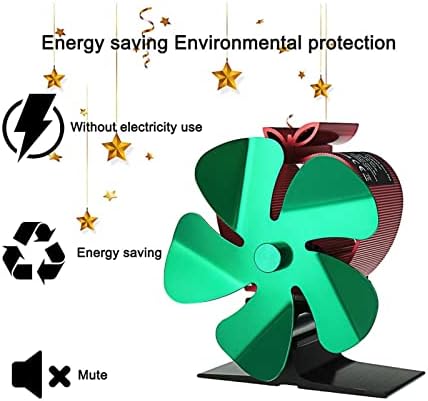 Soba Fanı Mini 5 Bıçaklı İsı Powered Soba Fanı Ahşap kütük Brülör Şömine Fan Sessiz Çevre Eko Fan Ev Verimli İsı Dağılımı