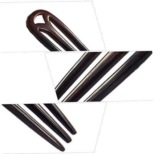 Lurrose Fransız Çatal Pins Headdress Klipler Japon Firkete Dekoratif U-Alır Üç Saç Siyah Pin Chopstick U Sopa Chignon
