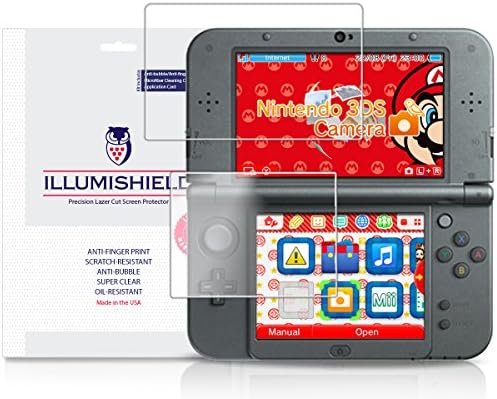 Nintendo 3DS XL ile Uyumlu ILLUMİSHİELD Ekran Koruyucu (2015) (3'lü Paket) Net HD Kalkan Kabarcık Önleyici ve Parmak