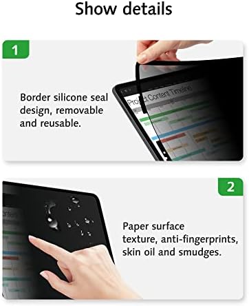 Bioton Paperfeel Pro Gizlilik Ekran Koruyucu ile Uyumlu iPad Pro 11 inç M2 (2022) / iPad Hava 5. / 4. Nesil 10.9 inç