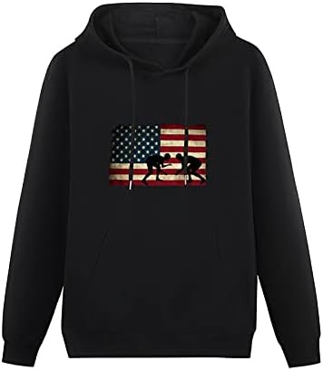 ABD Bayrağı Güreş-1 Atletik Hoodies Uzun Kollu Kazak Kapüşonlu Sweatshirt Üst Gençlik İçin