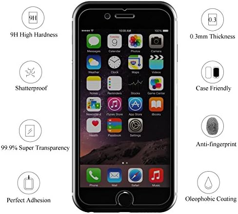 Ailun ekran koruyucu koruyucu için iPhone 8 7 6 6s 3 Paket Anti Casus Özel Temperli Cam [Siyah]