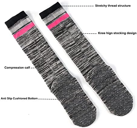JCZANXI Yoga Çorap Sapları ile Kadınlar için, Kaymaz Uzun Sap Çorap Yoga Pilates, Barre, Dans, Bale