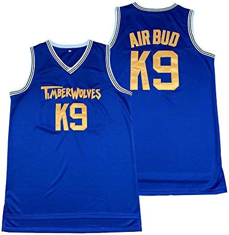 MNMN Hava Basketbol forması K9 Timberwolves Hip Hop Giyim Erkekler için Dikişli Adı Numarası Mavi basketbol tişörtü