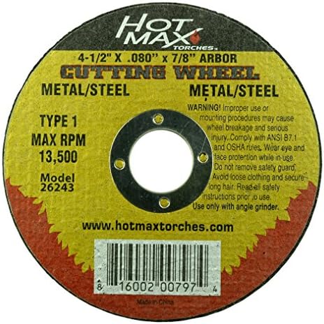 Sıcak Max 26243 4-1/2-İnç x .080 İnç x 7/8 inç Kesme Çarkı, Çelik