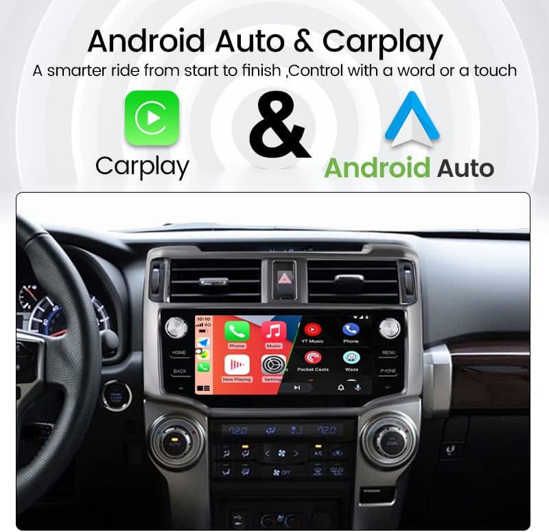 Android 10 Araba Radyo Stereo Toyota 4Runner 2009-2019 için, Biorunn 9 inç Octa Çekirdek Araba GPS Dahili Kablosuz