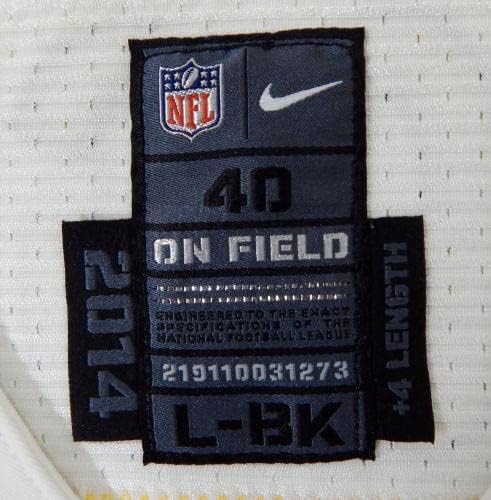 2014 Pittsburgh Steelers Kevin Fogg 30 Oyunu Yayınlanan Beyaz Forma 40 DP21251 - İmzasız NFL Oyunu Kullanılmış Formalar