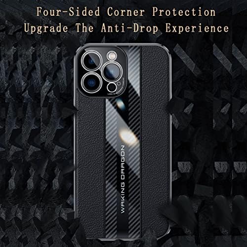 LONUO Telefon Kılıfı Kapak Deri + Karbon Fiber Kılıf Huawei Honor 60 ile Uyumlu Tasarlanmış Kamera Koruması ile, tam