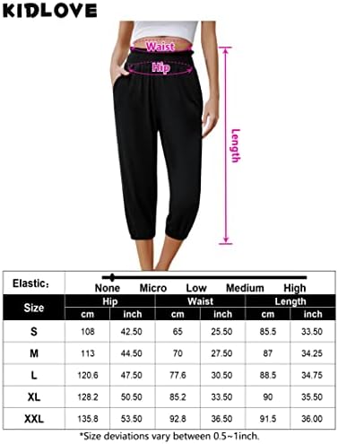 Kıdlove kadın Yüksek Bel kapri pantolonlar Rahat Gevşek Yoga Pantolon Rahat Salon Joggers Sweatpants Cepler ile