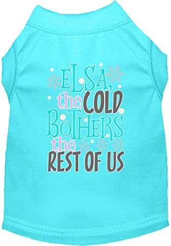 Elsa, Soğuk Serigrafi Köpek Gömlek Bebek Mavisi XS