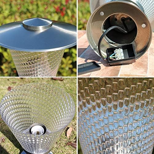 IIFAS gümüş paslanmaz çelik açık su geçirmez E27 akrilik sonrası ışıkları Modern basit Avrupa sütun lambaları bahçe