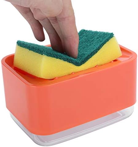 Sabunluk, Sıvı Sabunluk Sabun pompalı dağıtıcı Sünger Sıvı Tutucu Basın Abs Ps Ev Mutfak için (kırmızı)