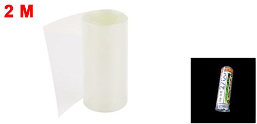 uxcell 85mm genişlik PVC ısı Shrink boru tüp temizle 2 Metre 18650 pil paketi için