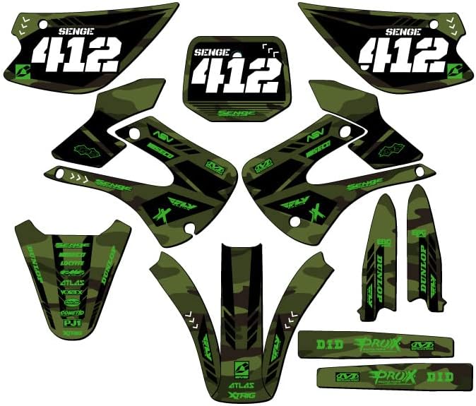 2001-2013 w / UFO ÇAMURLUKLAR KX 85 Apache Yeşil Senge Grafik Komple Kiti ile Binici Kimlik Kawasaki ile Uyumlu