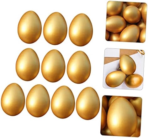 Holibanna 10 adet Paskalya Altın Yumurta Süs Çocuklar için Sepet Hediyeler Sepet Dekor Sahte Yumurta Zanaat Yumurta
