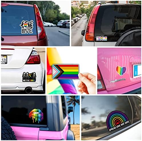 7 Adet LGBTQ Araba Aksesuarları Vinil Yansıtıcı Tampon Çıkartmaları Paketi, Gökkuşağı Çıkartmaları Hediyeler Lezbiyen