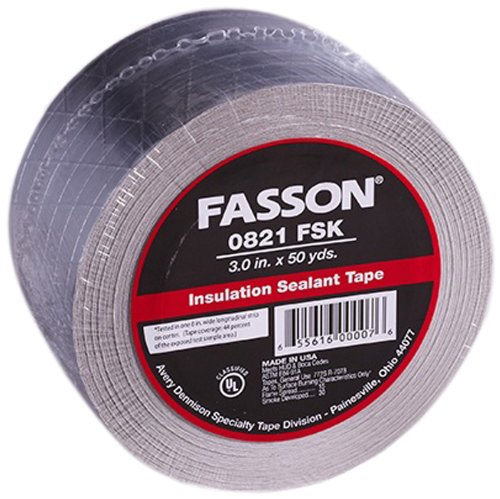 Avery Dennison Fasson 0821 FSK HVAC Teyp, UL 723, Gümüş, 150 ft x 3,0 inç, 16'lık Kutu