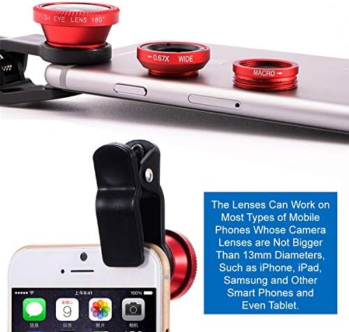 KINGMAS 3 in 1 Evrensel Balık Gözü Lens + Geniş Açı Lens + Makro Klip Kamera Lens Kiti için iPad iPhone Samsung Android