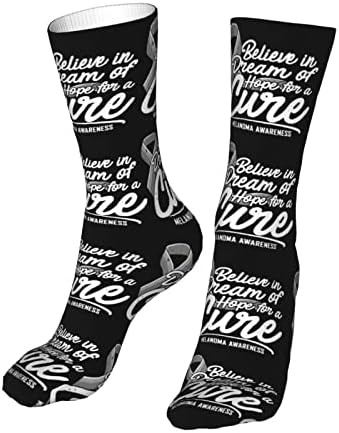 KADEUX Melanom Farkındalık Çorap Atletik Çorap Yenilik Rahat Çorap Unisex Çorap spor çorapları Erkekler Kadınlar İçin