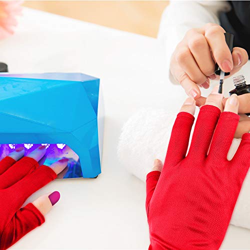 Syhood 3 Pairs UV eldiven jel manikür eldiven Anti UV parmaksız eldiven eller UV ışık lambası manikür kurutma makinesi