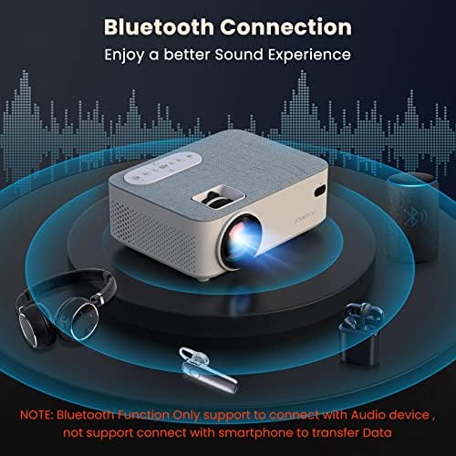 FANGOR 206A Taşınabilir Projektör-Dış Mekan Filmleri için HD Bluetooth Projektör, Taşıma Çantası ve Tripodlu Mini