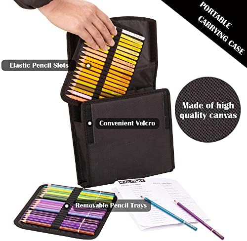 KALOUR Premium Suluboya Kalemleri,120 Renk Seti,Boya Fırçası Kalemli,Taşınabilir Naylon Kılıf,Numaralandırılmış ve