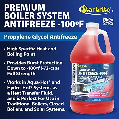 STAR BRİTE Premium Kazan Sistemi Antifriz -100° Propilen Glikol Hidronik Isıtma ve Soğutma Sistemi Sıvısı-1 Galon