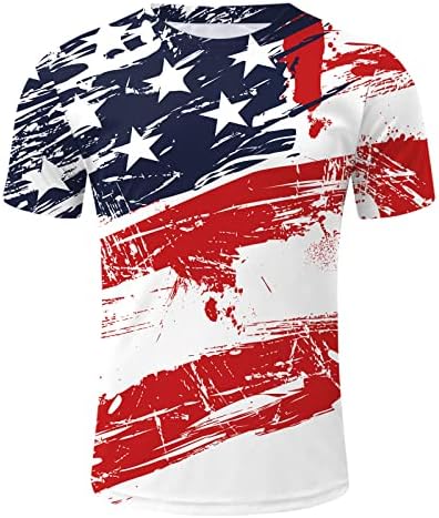 RUİRUİLİCO erkek Vatansever T Shirt Amerika Bayrağı Yaz Rahat Kısa Kollu Üstleri Rahat Gevşek Fit Grafik Bluzlar Gömlek