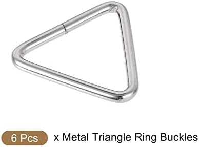 METALLİXİTY Metal Üçgen Halka Tokaları (38x33x4mm) 6 adet, Dokuma Çanta Klipsler - Deri Çanta Çanta Askısı Çanta Yapımı