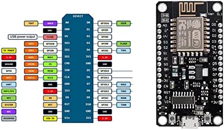 ESP8266 ESP-12F / E NodeMCU Geliştirme Kurulu, WıFı Modülü, CH340, Arduino IDE için Micropython, 3'lü paket