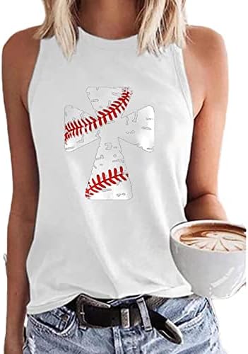 Kadın Grafik Yelek Üstleri Beyzbol Anne Tankı Üstleri Yaz Kolsuz Tee Gömlek Beyzbol Aşk Anne Tank Top