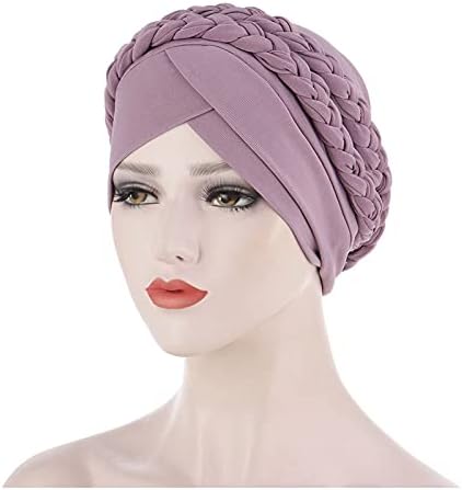Bükülmüş Bere şapka Kadınlar için Müslüman Fırfır Headwrap Kadınlar için Bohemian Wrap Türban Baggy Bükülmüş Kanser