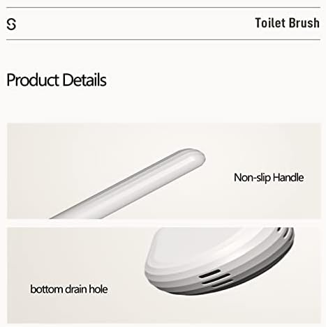 V-SHWAS Tuvalet Fırçası ve Tutacağı, Havalandırmalı Tutuculu Silikon Klozet Fırçası Temizlik Malzemeleri Tuvalet Temizleyici