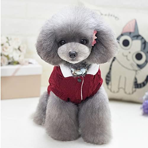 EDİNME Pet Köpek Giysileri Kış Sıcak Köpek Kazak Ceket Kalınlaşmak Köpekler İçin Pet Giyim Kostüm Hoodies (Renk: Kırmızı,