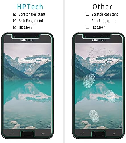 HPTech [2-Pack] Ekran Koruyucu ıçin Samsung Galaxy J7 2018 / J7 Yıldız / J7 Taç / J7 Aura / J7 V (2nd Gen) temperli