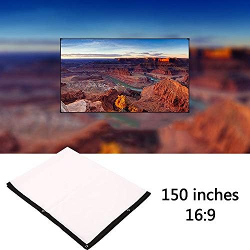 XXXDXDP Katlanabilir 16: 9 Projektör 60 72 84 100 120 150 İnç Beyaz Projeksiyon Ekranı Kenar projeksiyon perdesi TV