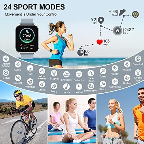 Erkekler Kadınlar için akıllı saat, 2022 Spor İzci 1.69 Dokunmatik Ekran Smartwatch Spor izle 24 Spor IP68 Su Geçirmez,