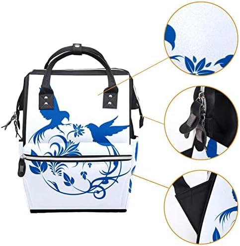 Mavi ve Beyaz Porselen bebek bezi çantası Sırt Çantası Değişen Çanta Bebek Kız Erkek kız Anne Çantası