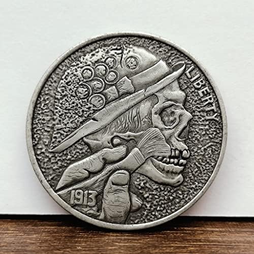 1913 Kafatası derin Oyma Dolaşıp Sikke El Fırça Dolaşıp Sikke Sanat Oyma Antik Gümüş Dolar oynamak için