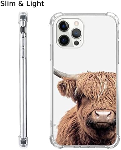 Junilotcik Kahverengi İskoç Yayla Sığır iphone için kılıf 14 Pro, Serin İnek Vahşi Hayvan Kız Erkek ve Kadın, benzersiz