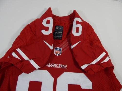 2014 San Francisco 49ers Corey Lemonier 96 Oyunu Yayınlandı Kırmızı Forma DP16451 - İmzasız NFL Oyunu Kullanılmış
