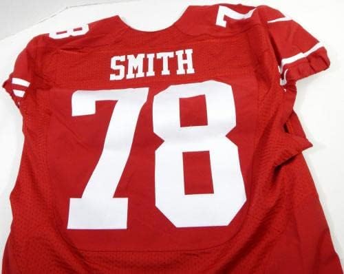 San Francisco 49ers Garrison Smith 78 Oyunu Yayınlandı Kırmızı Forma 46 DP26613 - İmzasız NFL Oyunu Kullanılmış